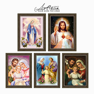  Tranh đính đá Đồ thủ công DIY, quà tặng cho người yêu và bạn bè,30x40cm,Chúa Giêsu và Mẹ Maria-Tôn giáo