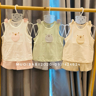 [Nous] Bộ Quần Áo Ba Lỗ Nous Petit Xanh Cốm NOUS (Size 6-9 Tháng Đến 18-24 Tháng)