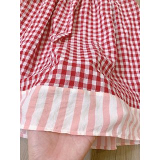 ĐẦM CARO ĐỎ PHỐI REN BÉ GÁI