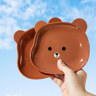 Đĩa/Khay Nhựa Đựng Đồ Ăn Vặt, Đĩa Decor Hình Gấu Hoạt Hình,đĩa nhựa trang trí decor bàn ăn