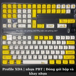 Keycap POKEMON, nhựa PBT,profile XDA, nút keycaps bàn phím cơ, bộ nút nhựa cho bàn phím cơ.