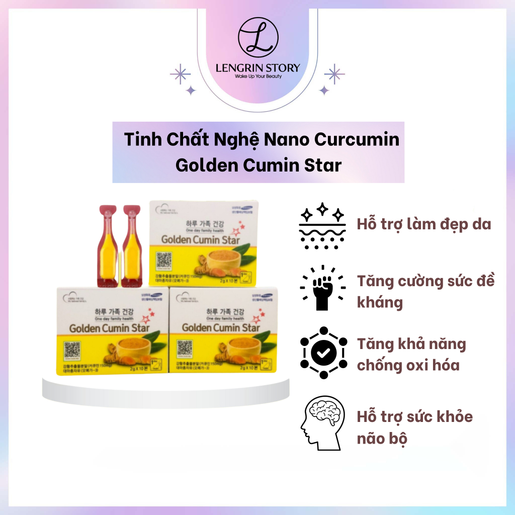 Tinh Chất Nghệ Golden Cumin Star Omega3 Hàn Quốc Tinh Nghệ Nano Tăng Cường Sức Khỏe [Mỗi hộp 30 tép]