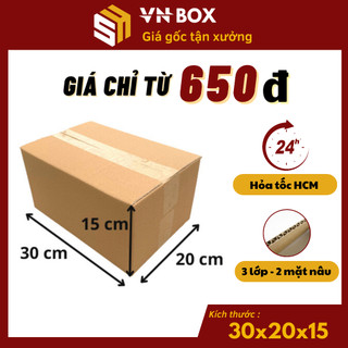30x20x15 hộp carton đóng hàng, thùng giấy gói hàng giá rẻ - VN BOX HCM