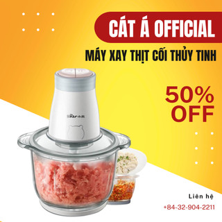Máy xay thịt,xay rau củ quả Bear dung tích 2L cối thuỷ tinh cao cấp- Công suất 300W- Xay thịt, xay tỏi ớt, BH CHÍNH HÃNG