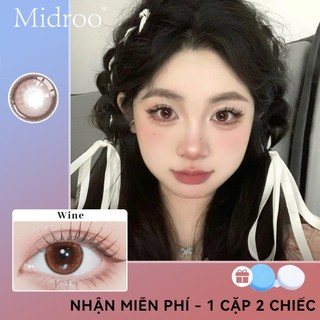 1 Cặp Kính áp tròng Midroo Lens Wine Choco 1 Năm 0 Độ 14,5mm Kính áp tròng
