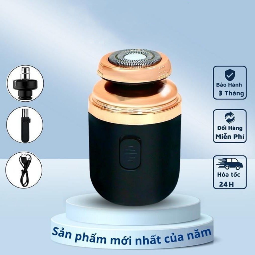 Máy cạo râu mini kiêm đầu tỉa lông mũi đa năng sạc điện tiện lợi dễ dàng bỏ tùi khi đi du lịch chip chống nước IPX7