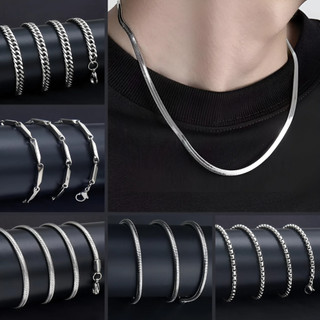 Dây Chuyền Nam Thời Trang Tavi Studio Vòng Cổ Titan Kiểu Mắt Xích Trơn Chuỗi Xoắn Basic Phụ Kiện Trang Sức Dài 50cm 55cm