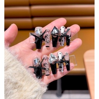 Nailbox thiết kế , màu thạch gắn đá Nơ xinh - 705