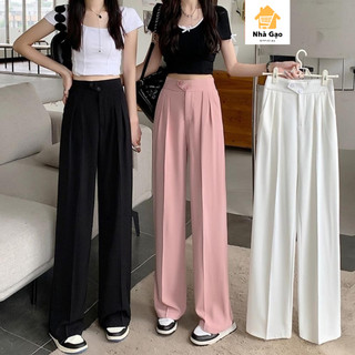 Quần nữ ống rộng nữ culottes lưng thun sau dáng suông cách điệu 2 cúc đẹp xuất sắc HH nữ