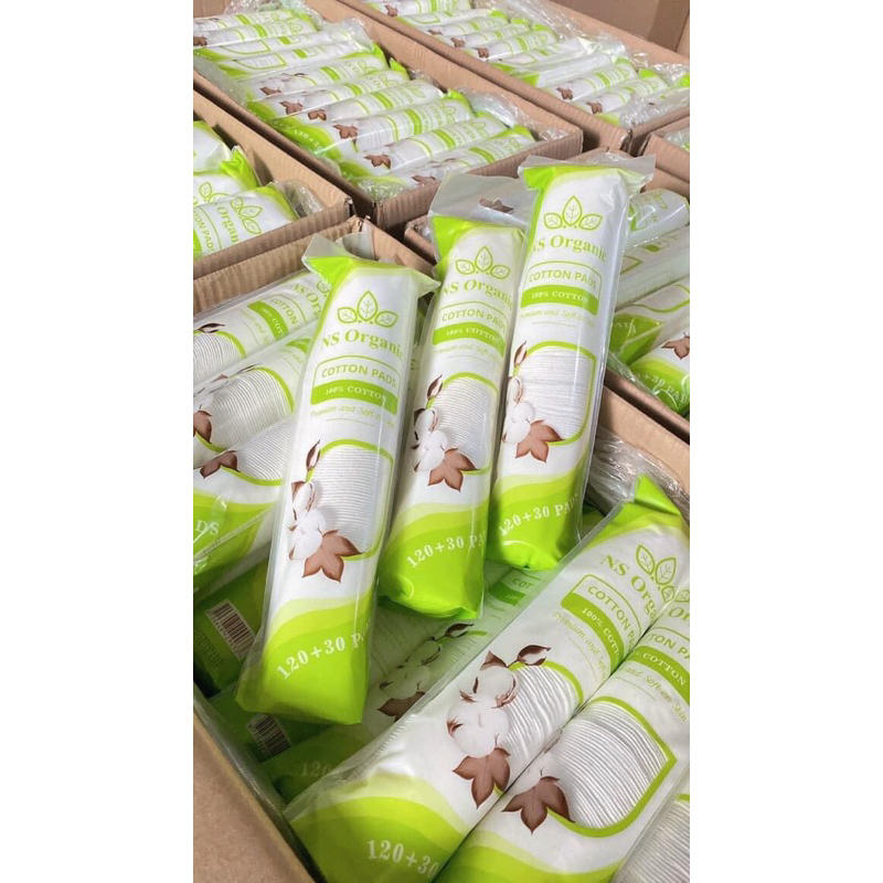 Bông tẩy trang NS Organic 100% cotton Hà lan gói 150 pads