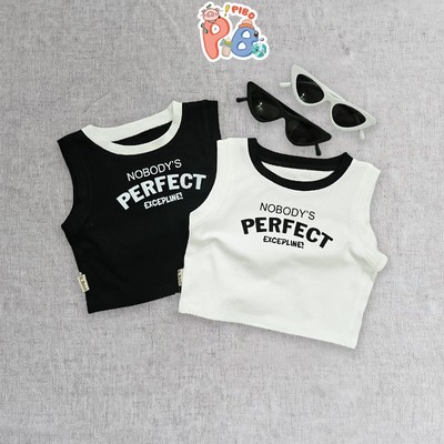 Áo Croptop Sát Nách Lé Cổ BabyBoo Hình In NOBODY Cho Bé Gái Cực Sành Điệu - PIBO-CRSN02