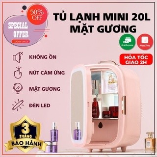 Tủ lạnh mini mặt gương đựng mỹ phẩm, hoa quả 20L nhỏ gọn tiện dụng (Liigostore)