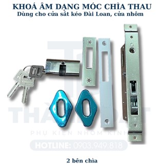 Khóa âm lùa dạng móc cho cửa sắt kéo, cửa nhôm