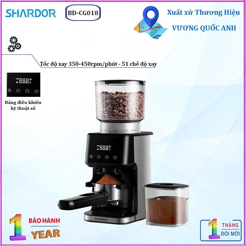 Máy xay hạt cà phê Espresso cao cấp Shardor
