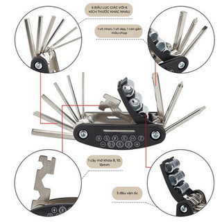 Bộ lục giác đa năng sửa chữa 16in1, bộ lục giác sửa chữa xe đạp, lắp máy móc bộ sửa chữa - giadung001