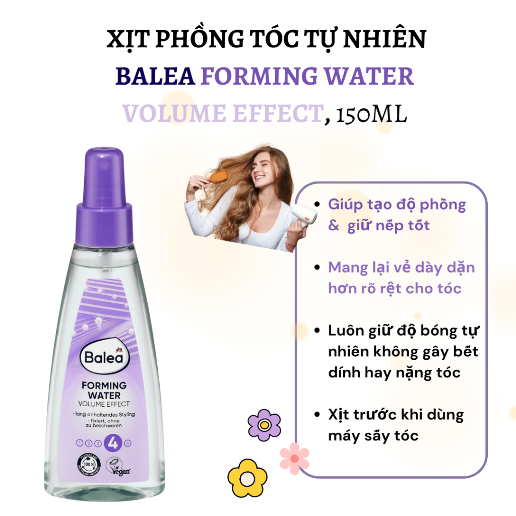 Xịt phồng tóc, dưỡng tóc và giữ nếp Balea 150ml