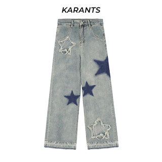 Quần Jean Ngôi Sao Y2K Karants Local Brand Ống Rộng Streetwear Hot Trend - KQ62