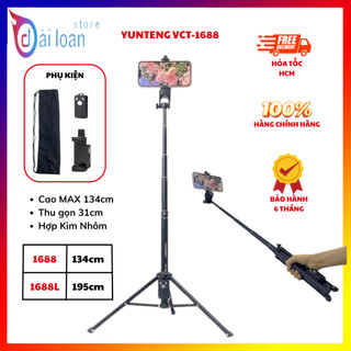 Gậy chụp ảnh selfie kiêm chân đế Tripod Yunteng VCT 1688 - Kèm Remote và Túi Đựng Du lịch
