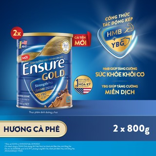 Combo 2 lon sữa bột ensure gold hương cà phê 800g/ 850g