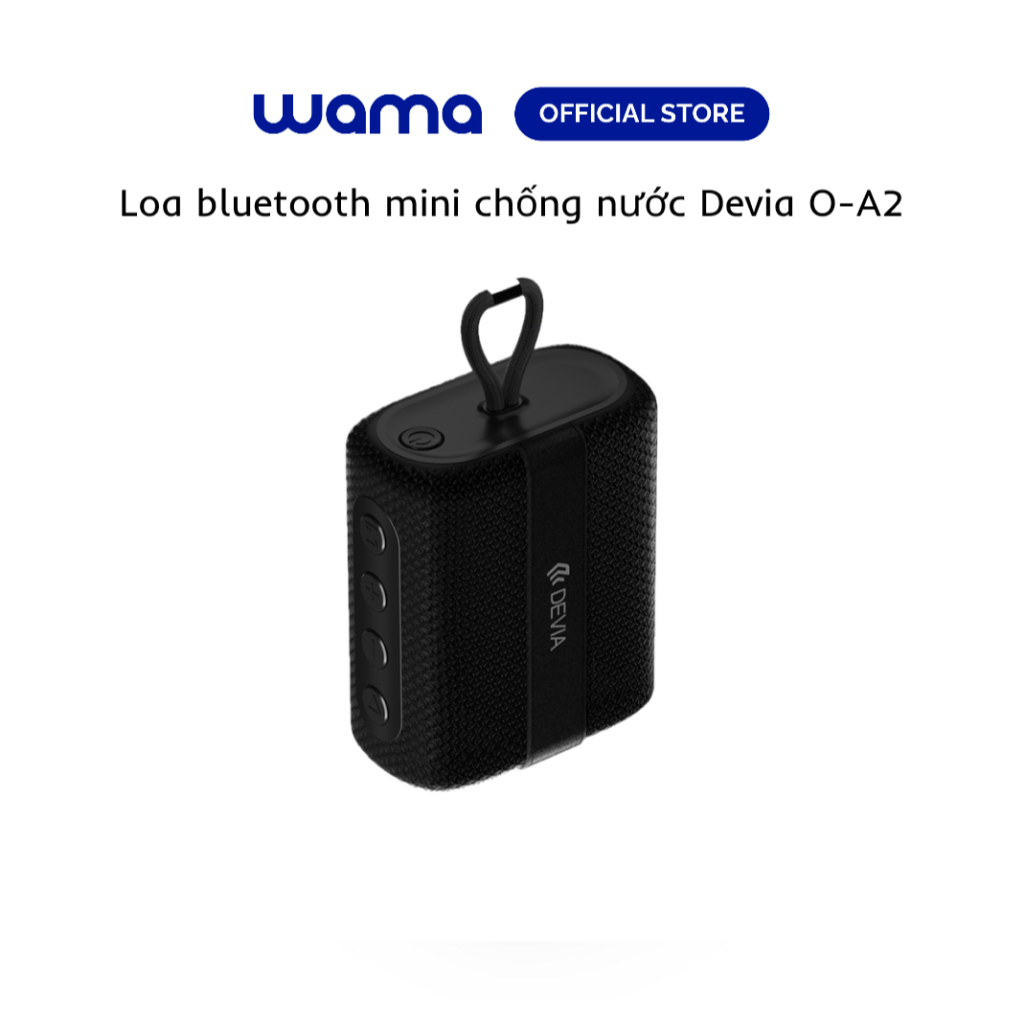 Loa bluetooth mini chống nước Devia O-A2 Kintone Series Lanyard màu đen chống nước, gọi điện, nghe 2
