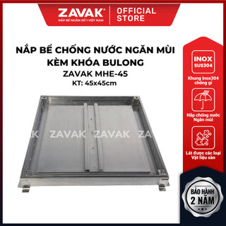 Nắp bể ngầm inox 45x45cm zavak mhe-45 nắp bể nước âm sàn, nắp hố ga ngăn mùi hôi. inox 304. lát gạch 1.2mm