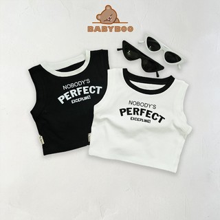 Áo Croptop Sát Nách Bé Gái Lé Cổ IN Hình NOBODY Dễ Phối Đồ - BABYBOO -CRSN02