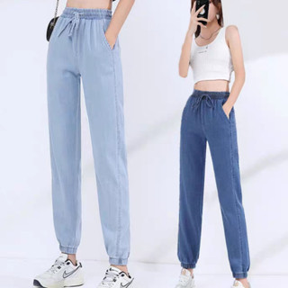 Quần jean baggy nữ lưng thun bo gấu (47-65 kg )