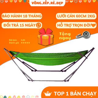 ĐỦ BỘ Khung và lưới võng xếp cán nhựa cao cấp | võng xếp người lớn