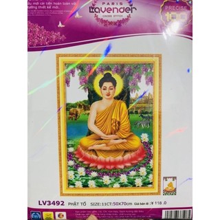 Tranh thêu chữ thập phật thích ca mầu ni LV3492 (50 x 70 cm)