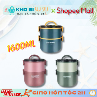 Cặp lồng cơm giữ nhiệt, hộp cơm giữ nhiệt, cà men, hộp đựng cơm, thức ăn giữ nhiệt lõi inox healthy, gourmet
