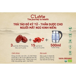 [Mua 2 Giảm 5%] Táo đỏ + Kỷ tử hữu cơ C'Lavie - 💯 tự nhiên không biến đổi gen nhập chính hãng