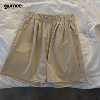 Quần short nữ vải cotton cạp chun, quần đùi nữa mặc nhà Gumee phong cách Hàn Quốc