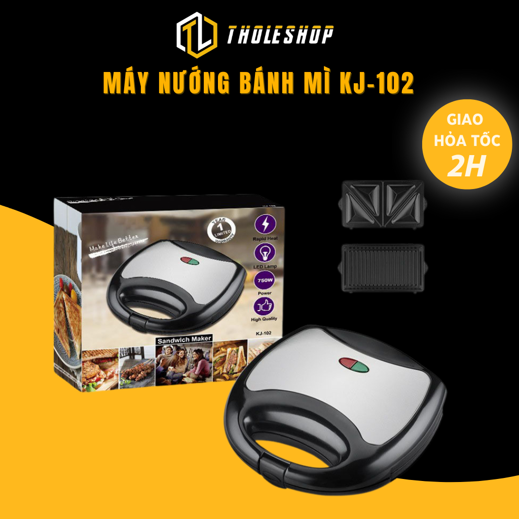 Máy Nướng Bánh Mì Sandwich/Hotdog KJ-102 Chống Dính Tholeshop 2278