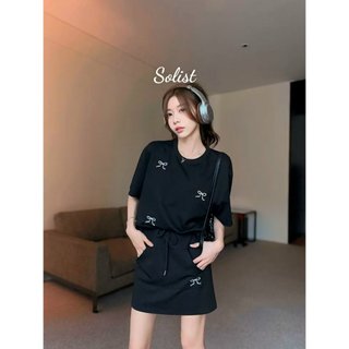 SÉT ÁO PHÔNG NƠ CHÂN VÁY PHỐI TÚI BASIC