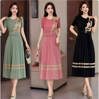 ( HÀNG NHẬP BIGSIZE ) VÁY ĐẦM DẬP LY DÁNG XÒE SANG CHẢNH ( CC080524395)