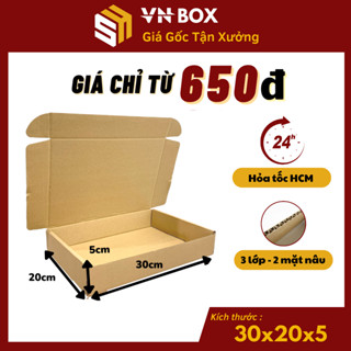  30x20x5 Combo 100 Hộp nắp gài pizza 2 mặt nâu hộp giấy nắp cài gói hàng mỹ phẩm,quần áo quà tặng handmade giá rẻ - VN B 
