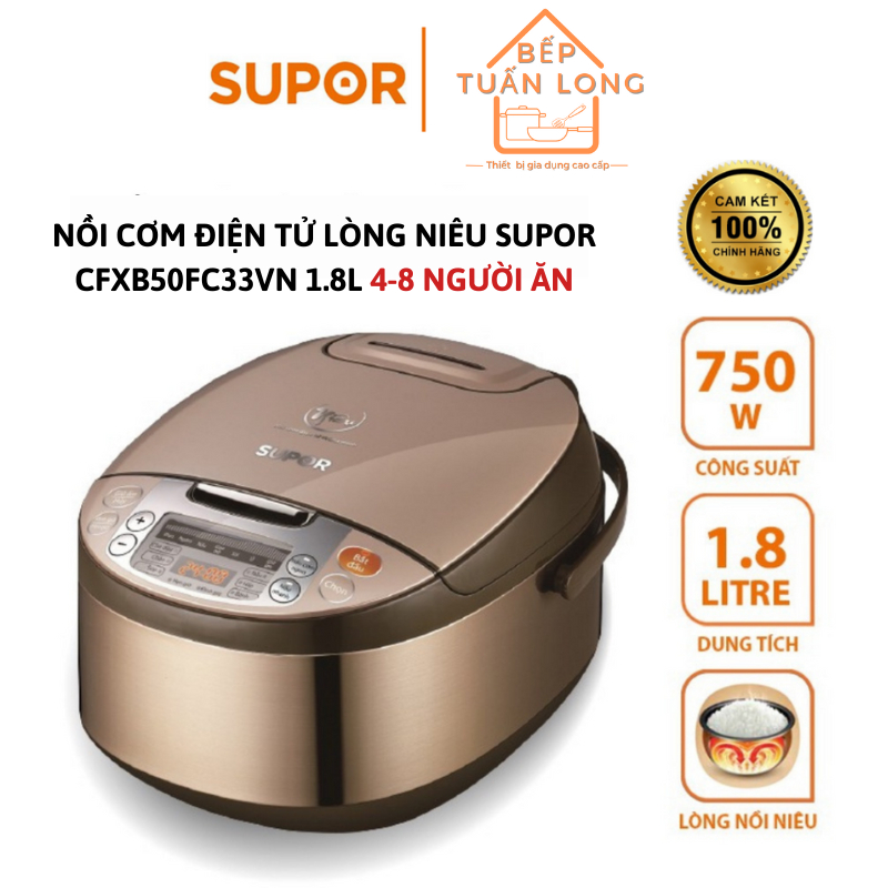 Nồi Cơm Điện Tử Lòng Niêu SUPOR CFXB50FC33VN-75,1,8L, 750W - Hàng Chính Hãng bảo hành 12 tháng
