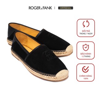 Giày nam da bê đế cói cao cấp espadrille roger & fank