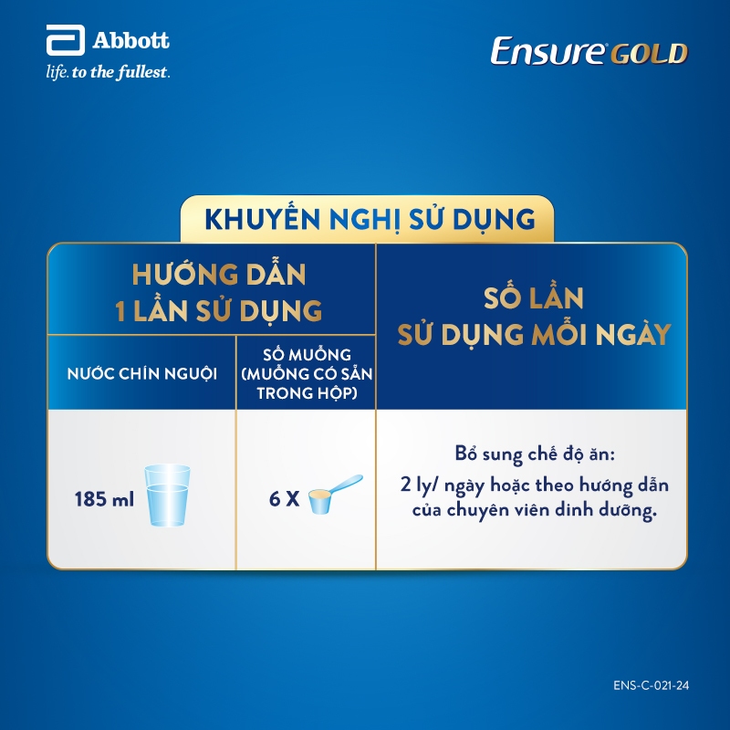 Sữa bột Ensure Gold Abbott hương vani 800g | BigBuy360 - bigbuy360.vn