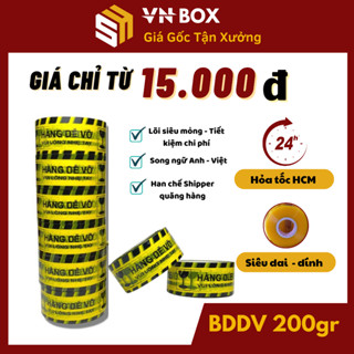 Băng dính đóng hàng dễ vỡ , băng keo gói hàng 200g nhỏ gọn đóng hàng siêu chắc chắn chống thấm nước