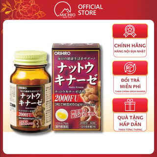Viên uống phòng ngừa tai biến đột quỵ Natto Kinase 2000FU Orihiro Nhật Bản 60 viên nâng cao sức khỏe cho não bộ