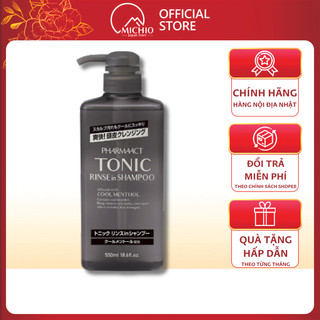 Dầu gội bạc hà dành cho nam  Kumano Tonic Rinse In Shampoo 550ml Nhật Bản ngăn ngừa gàu