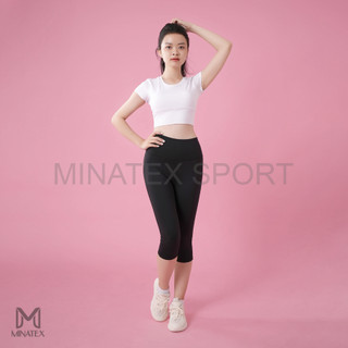 MINATEX - C1L1 - Bộ croptop quần lửng tập gym yoga chạy bộ... eo thon xinh xắn Minatex