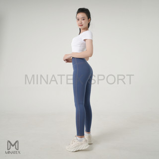 MINATEX - C1D1 - Bộ đồ tập croptop quần dài kết hợp áo croptop, có mút đi kèm, vải co giãn fit body, tốn dáng xinh xắn.