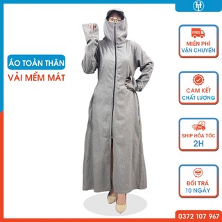 Áo chống nắng toàn thân vải kaki cotton dày dặn và mềm mại có mũ che tiện lợi KHTSET54 H&T FASHION