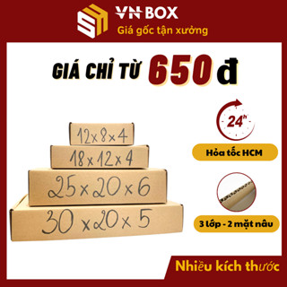 Combo 20 Hộp carton hộp nắp gài pizza nhiều kích thước hộp nắp cài đóng quần áo váy quà tặng  - VN BOX HCM