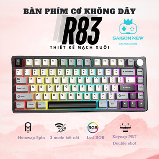 Bàn phím cơ không dây Dark Alien R83 Hotswap -Khung nhôm - thiết kế Mạch xuôi - LED RGB nhiều chế độ