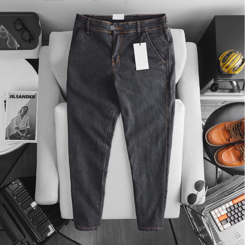 Quần jean nam vnxk slimfit ống ôm túic chéo thời trang