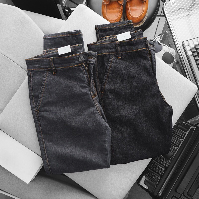 Quần jean nam vnxk slimfit ống ôm túic chéo thời trang
