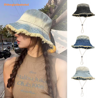 Mũ bucket tua rua phong cách thời trang Hàn Quốc cho nam và nữ vải jean dày dặn, mũ tai bèo denim Unisex đi chơi